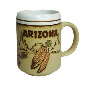 Vintage Arizona Stoneware Roadrunner Southwest Mug